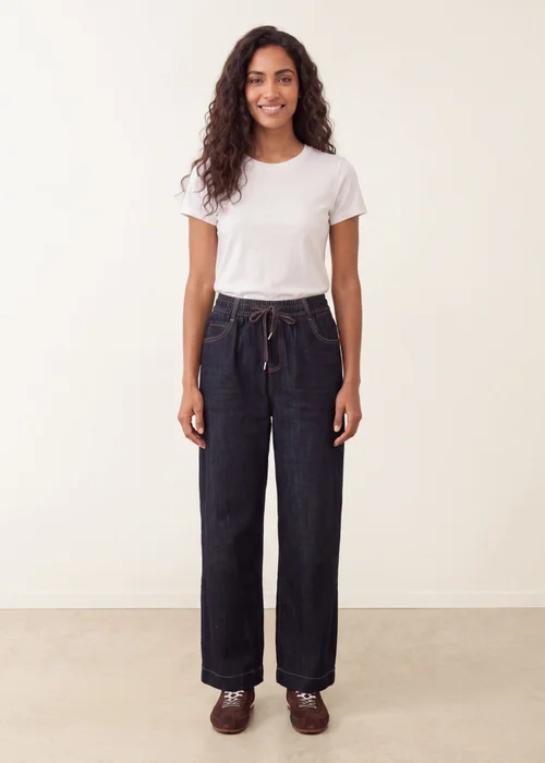 Blue Vanilla Navy Elastic Waist Jeans - M Image 1