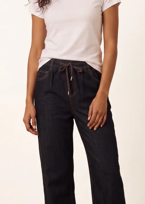 Blue Vanilla Navy Elastic Waist Jeans - M Image 3