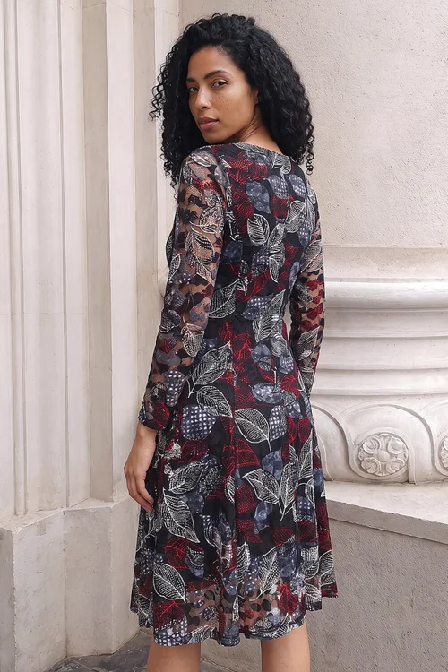 Roman Mocha Rose Burnout Lace Dress - 16 Image 3