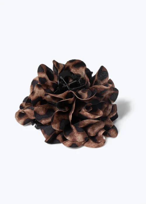 Muse Brown Leopard Flower Claw Clip - One Size Image 1