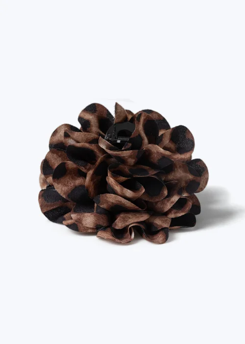 Muse Brown Leopard Flower Claw Clip - One Size Image 2