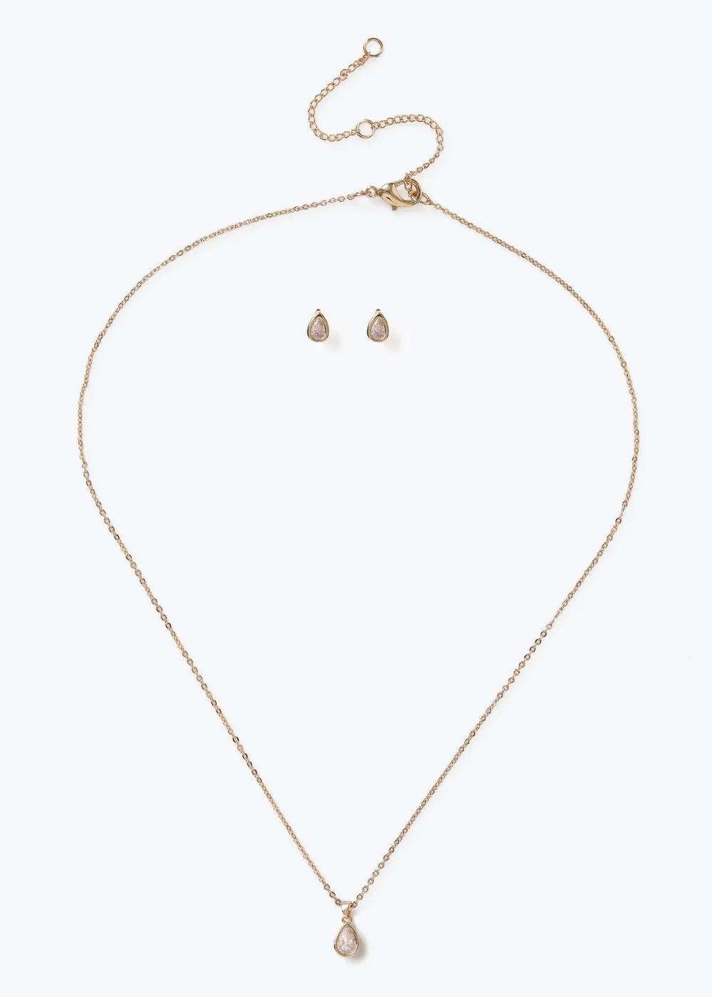 Muse Gold Cubic Zirconia Necklace & Earring Set - One Size Image 1