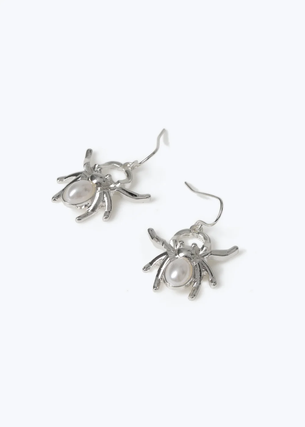 Flitzy Silver Spider Halloween Earrings - One Size Image 2