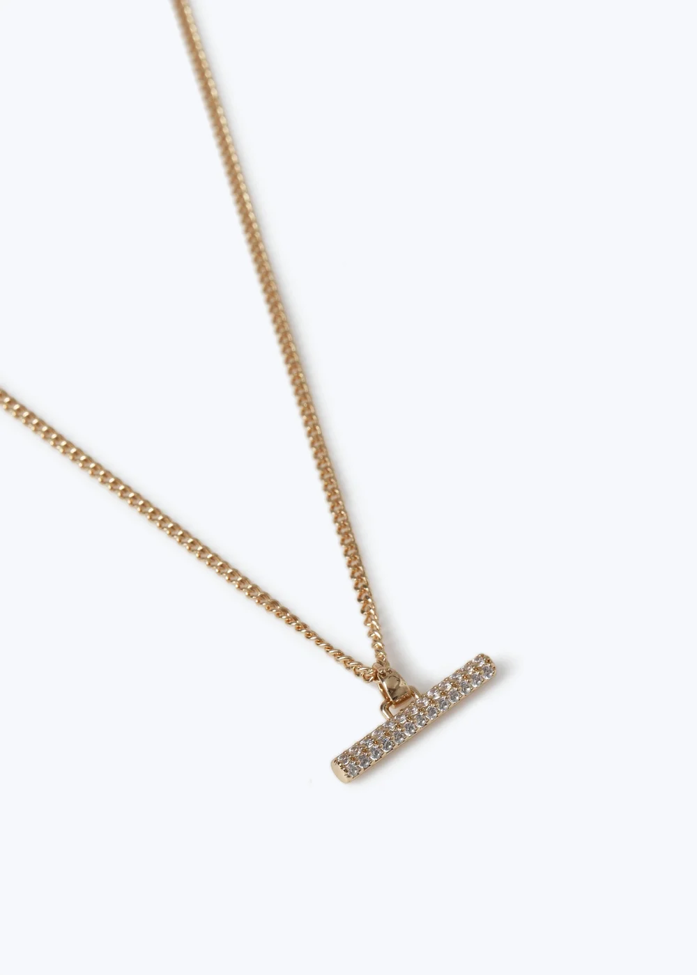 Muse Gold Cubic T Bar Ditsy Necklace - One Size Image 2
