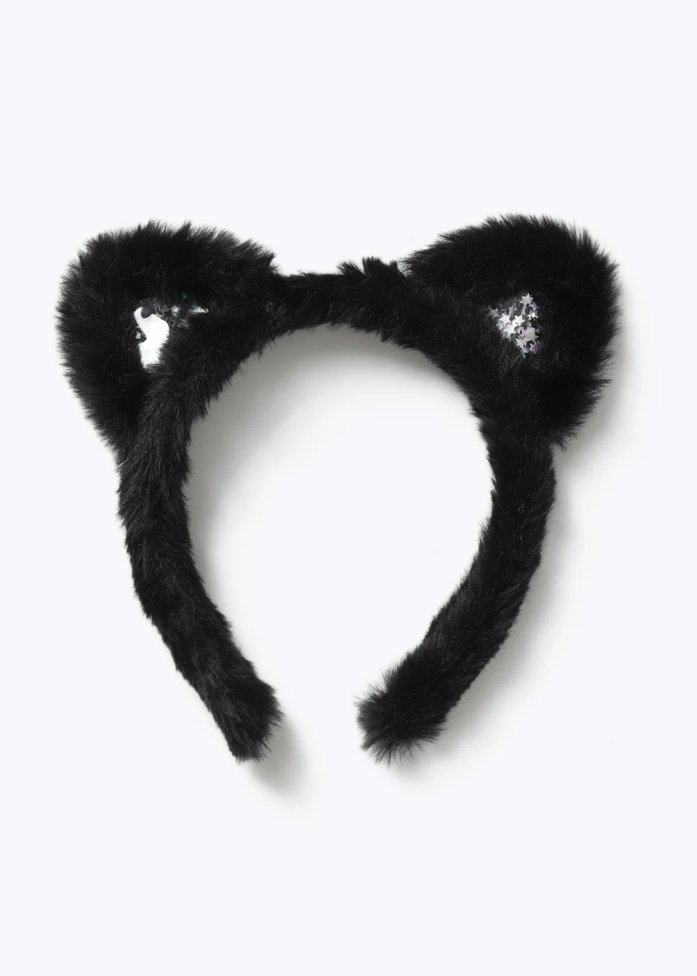 Flitzy Black Halloween Faux Fur Headband - One Size Image 1