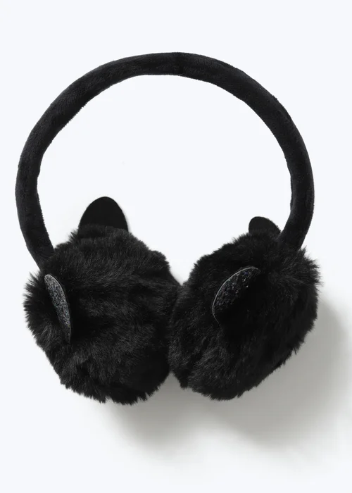 Flitzy Black Halloween Cat Earmuffs - One Size Image 2