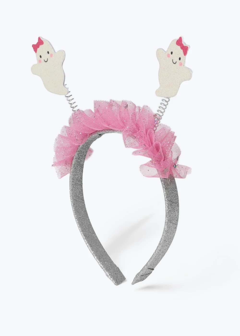 Flitzy Pink Ghost Halloween Headband - One Size Image 2