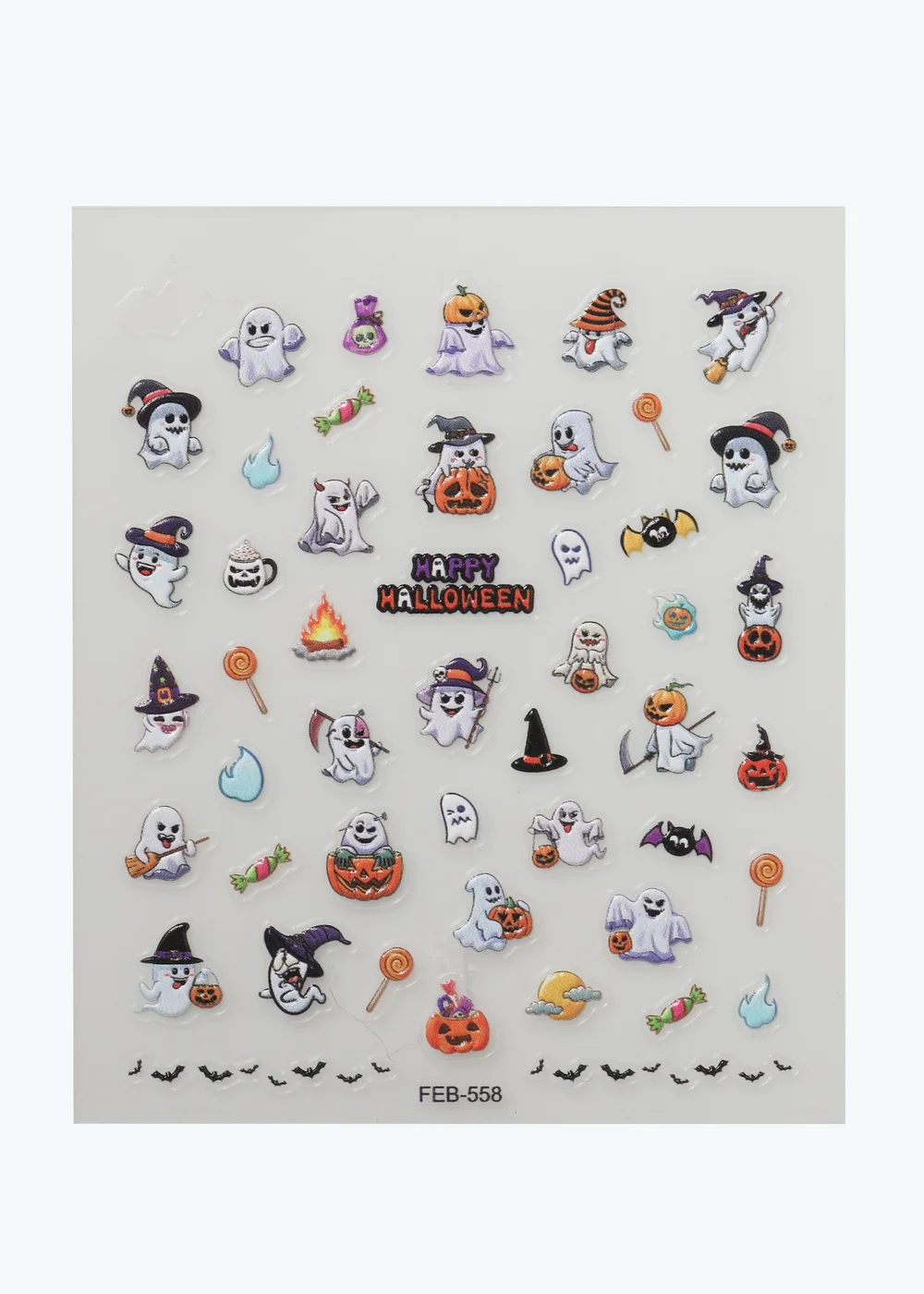 Flitzy Multicoloured Halloween Nail Stickers - One Size Image 1