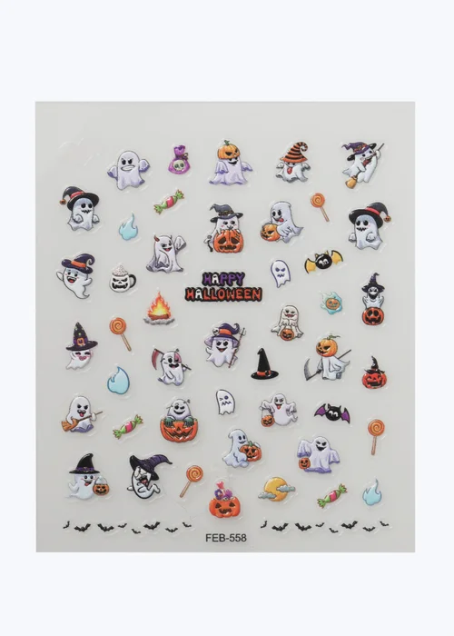 Flitzy Multicoloured Halloween Nail Stickers - One Size Image 1