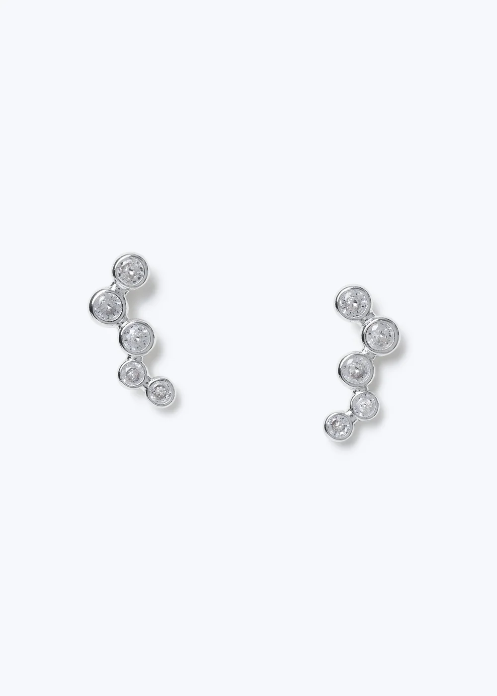 Muse Silver Cubic Zirconia Cluster Earrings - One Size Image 1