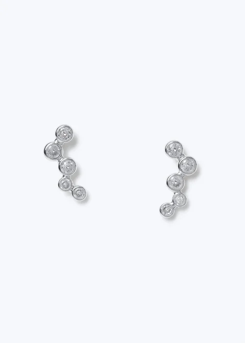 Muse Silver Cubic Zirconia Cluster Earrings - One Size Image 1
