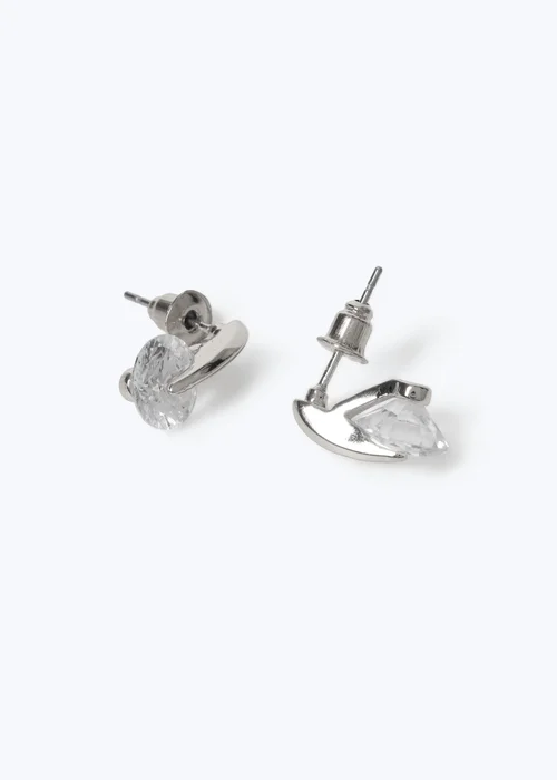 Muse Silver Cubic Zirconia Drop Crystal Earrings - One Size Image 2