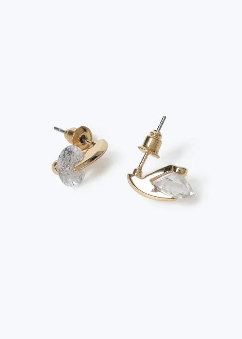 Muse Gold Cubic Zirconia Drop Crystal Earrings - One Size Image 2