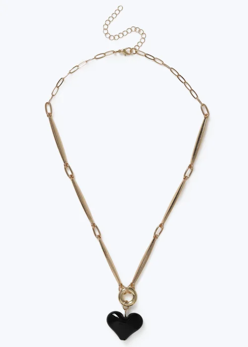 Muse Black Heart Pendant Necklace - One Size Image 1