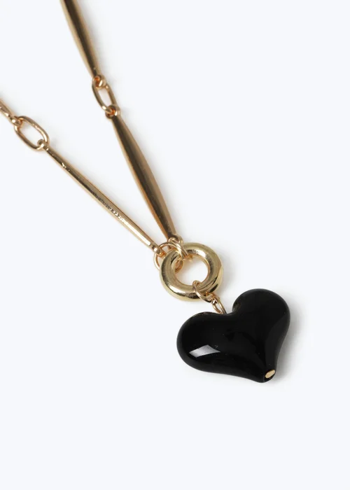 Muse Black Heart Pendant Necklace - One Size Image 2