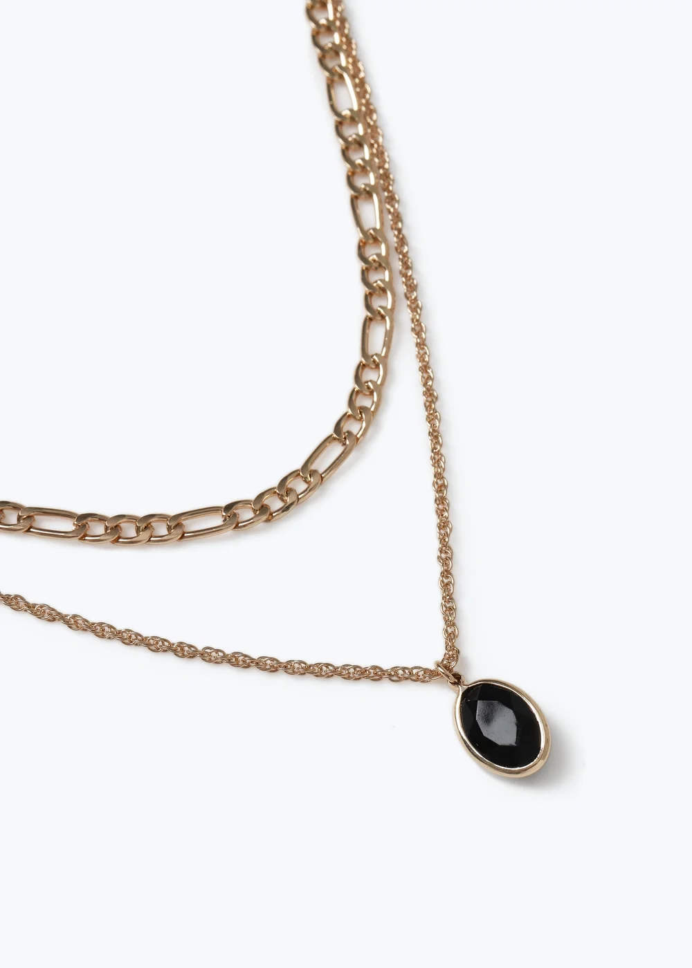 Muse Black Stone Gold Multirow Necklace - One Size Image 2