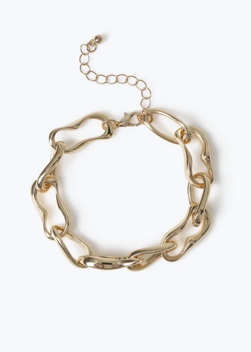 Muse Gold Molten Metal Chain Bracelet - One Size Image 2