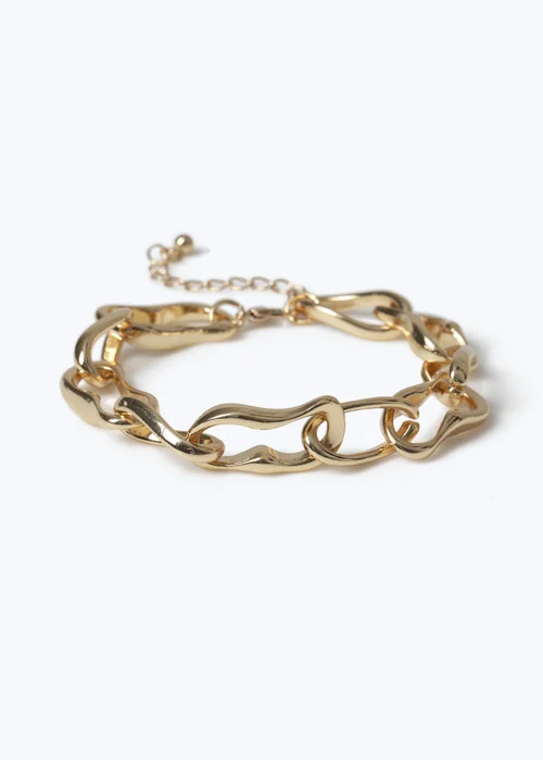 Muse Gold Molten Metal Chain Bracelet - One Size Image 1