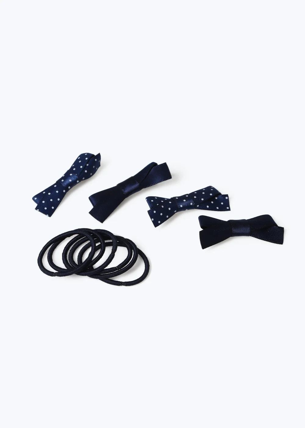 Flitzy Navy Polka Dot School Hair Accessories - One Size Image 2