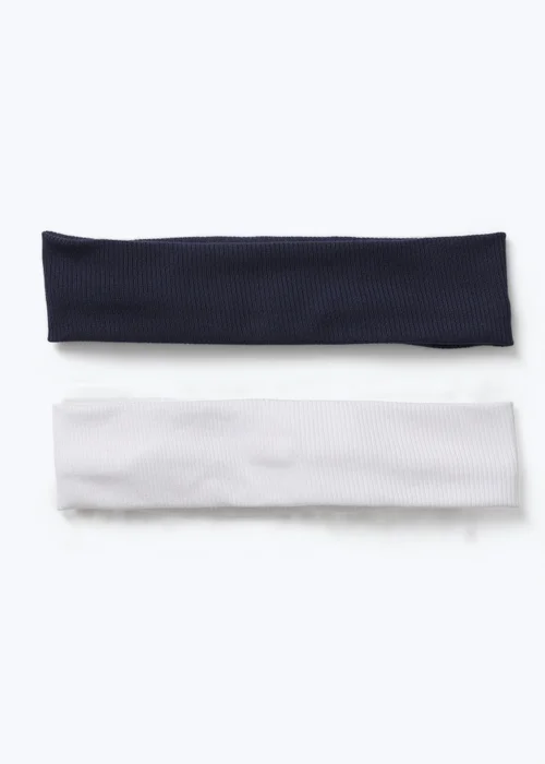 2 Pack Muse Navy & White Waffle Bandeau Headbands - One Size Image 2