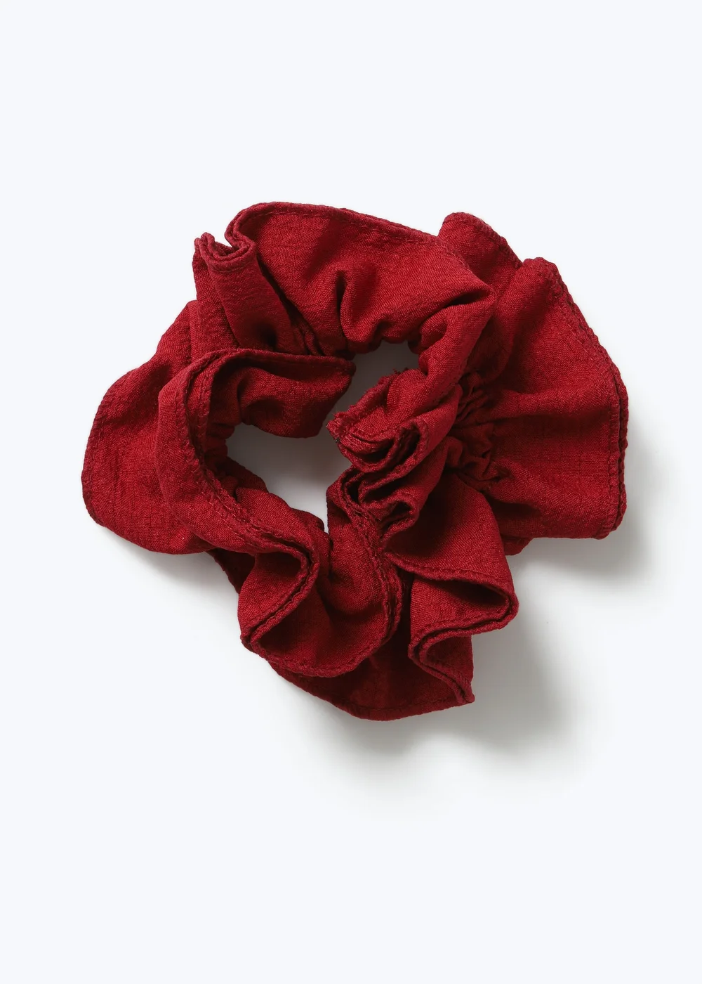 Flitzy Burgundy Ruffle School Scrunchie - One Size Image 1