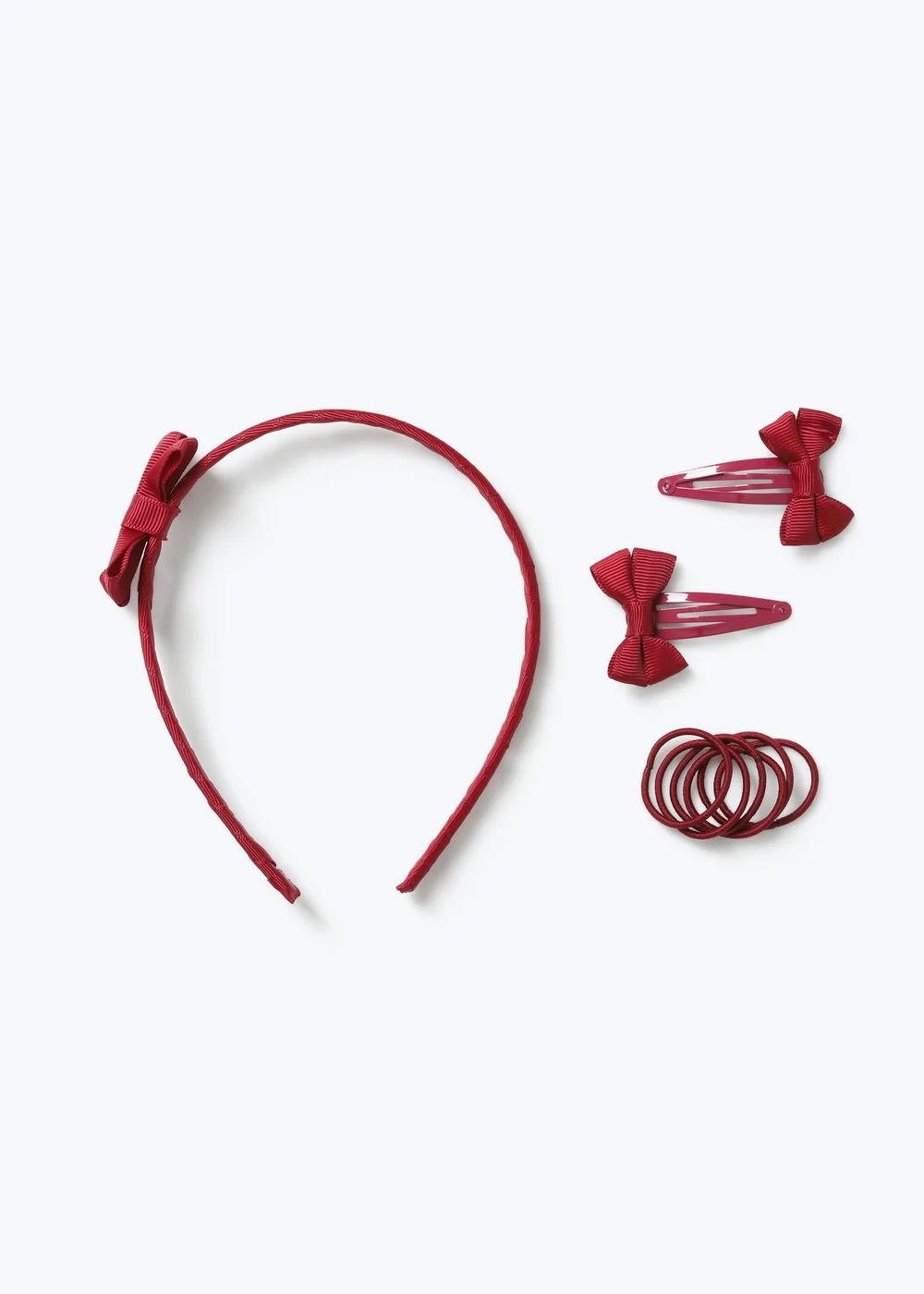 Flitzy Burgundy Bow School Hair Accessories Pack - One Size Image 2
