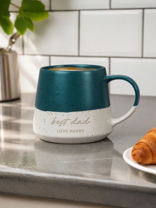 Personalised Memento Company Blue Speckled Ceramic Mug - One Size Image 3