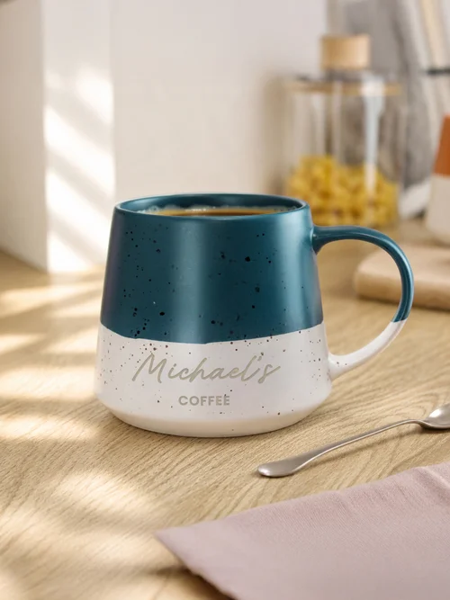 Personalised Memento Company Blue Speckled Ceramic Mug - One Size Image 1
