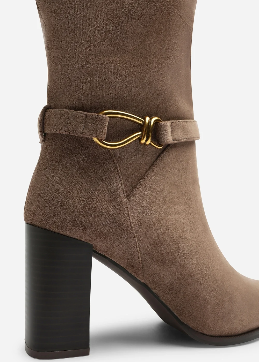 Where's That From Winona Taupe Knot Trim Detail Knee High Boots - 5 Image 4