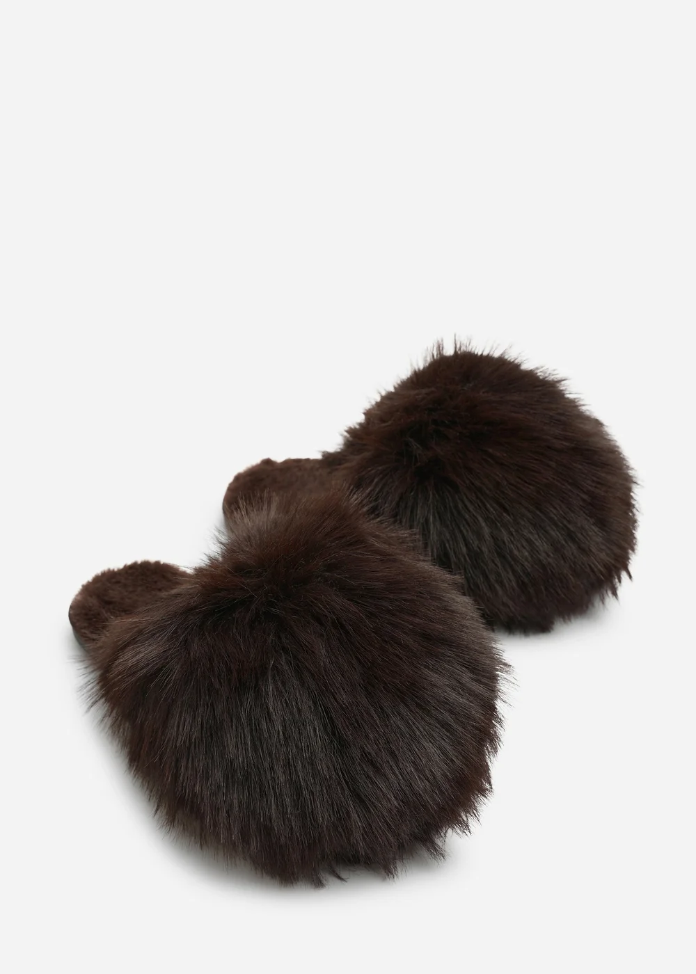 Where's That From Keira Dark Brown Extreme Fluffy Oversized Faux Fur Slippers - 5 Image 3