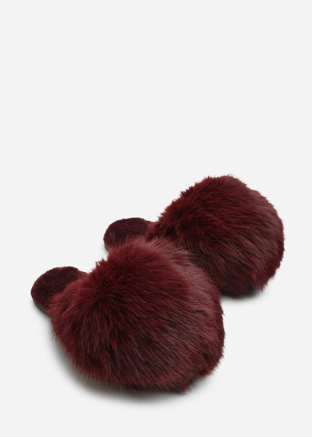 Where's That From Keira Burgundy Extreme Fluffy Oversized Faux Fur Slippers - 6 Image 3
