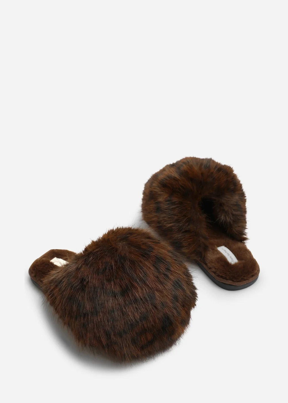 Where's That From Keira Brown Leopard Extreme Fluffy Oversized Faux Fur Slippers - 5 Image 3