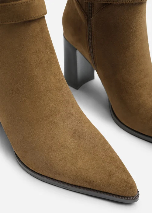 Where's That From Winona Khaki Wide Fit Knot Trim Detail Knee High Boots - 4 Wide Image 4