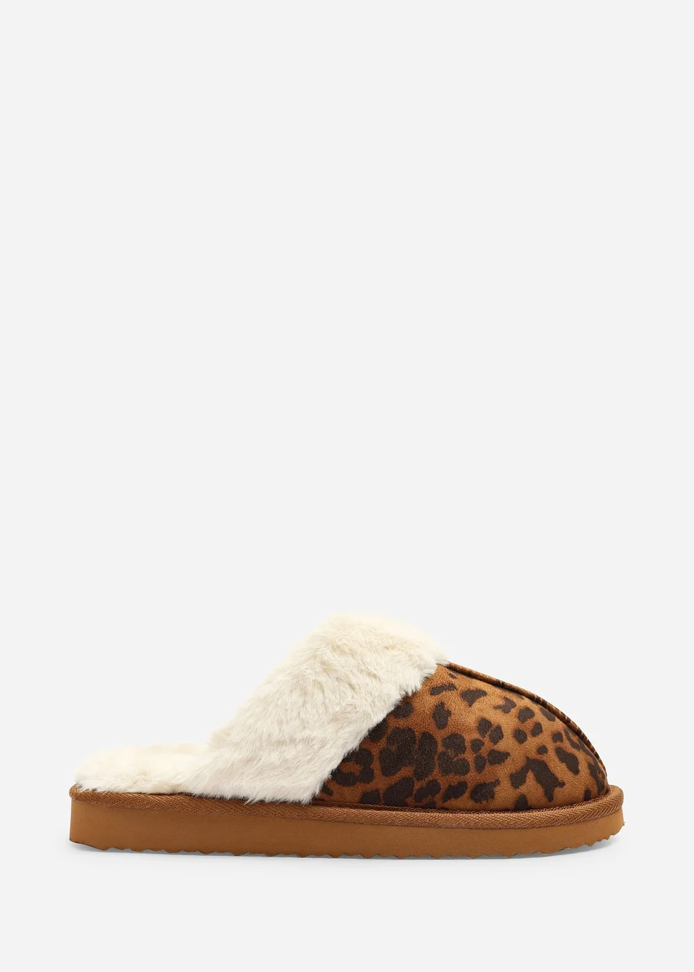 Where's That From Drinae Leopard Fur Trim Mule Slippers - 3 Image 1