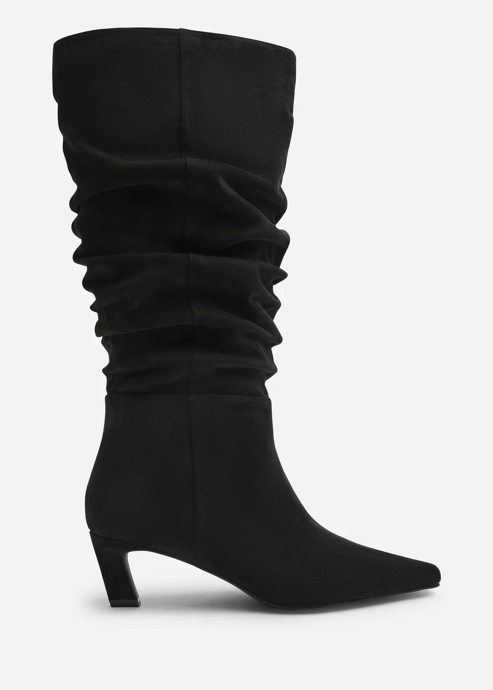 Where's That From Kensley Black Ruched Slouch Knee High Snipped Toe Boot - 6 Image 1