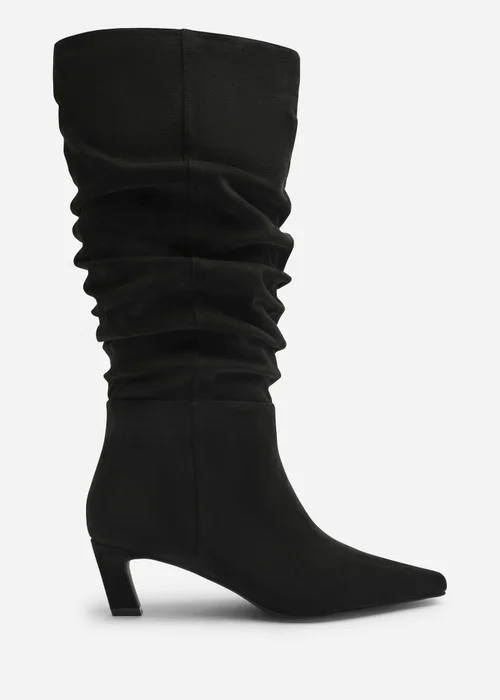 Where's That From Kensley Black Ruched Slouch Knee High Snipped Toe Boot - 6 Image 1