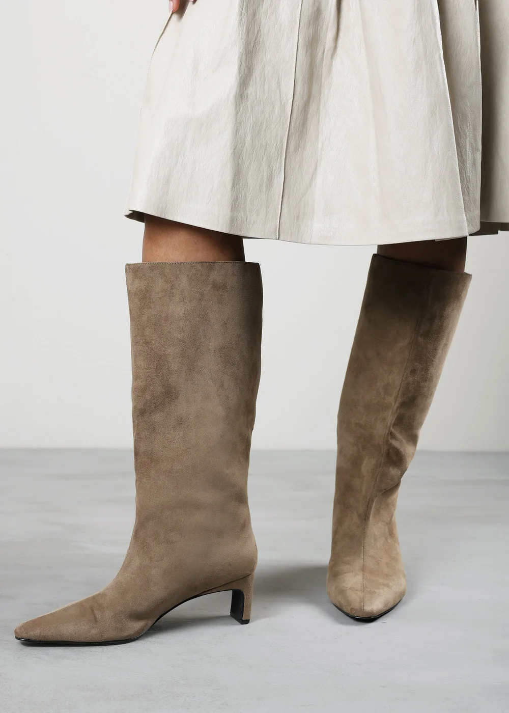 Where's That From Mckinley Taupe Knee High Straight Heeled Boot - 6 Image 5