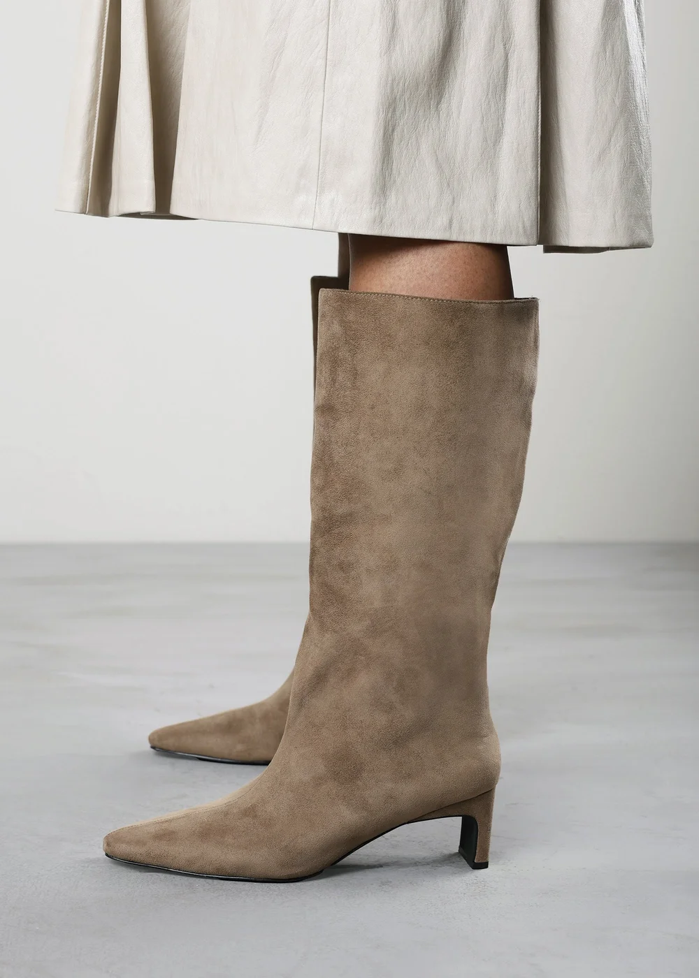 Where's That From Mckinley Taupe Knee High Straight Heeled Boot - 6 Image 2