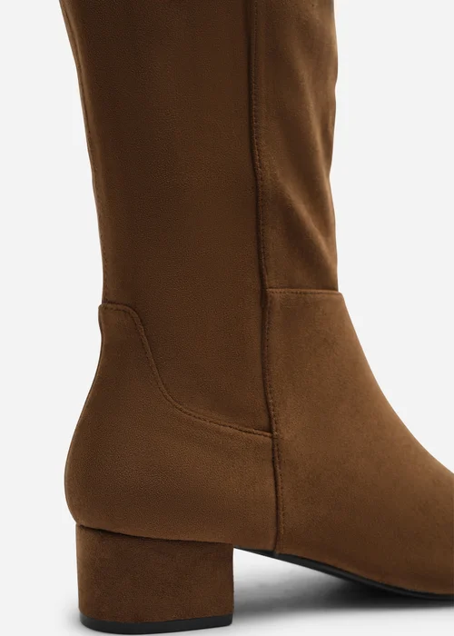 Where's That From Paislee Warm Brown Round Toe Block Heel Stretch Boots - 7 Image 4