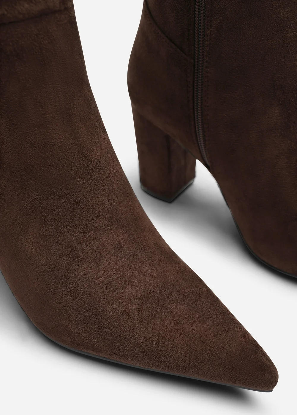 Where's That From Georgina Dark Brown Wide Fit Stretch Knee High Pointed Boots - 4 Wide Image 4