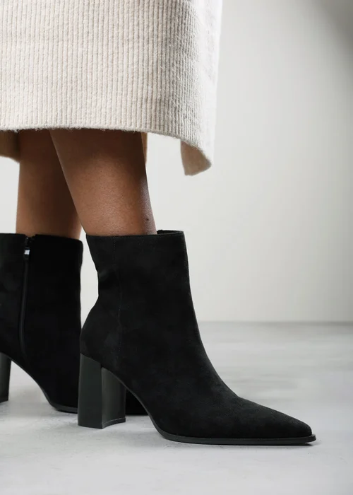 Where's That From Daryna Black Stacked Heel Pointed Ankle Boot - 6 Image 5