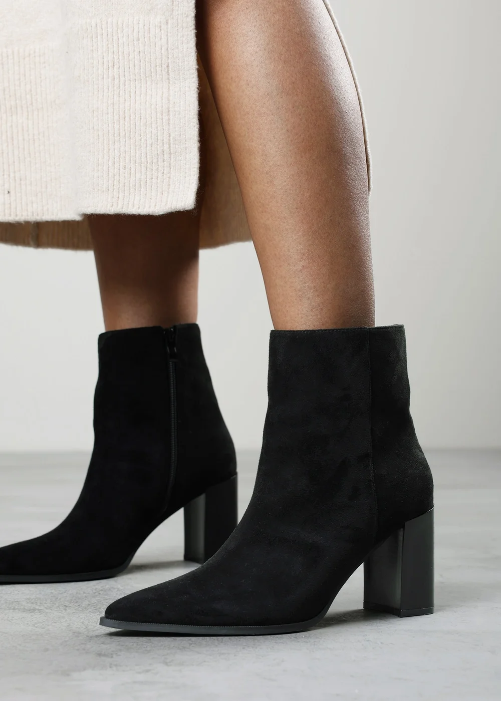 Where's That From Daryna Black Stacked Heel Pointed Ankle Boot - 6 Image 2