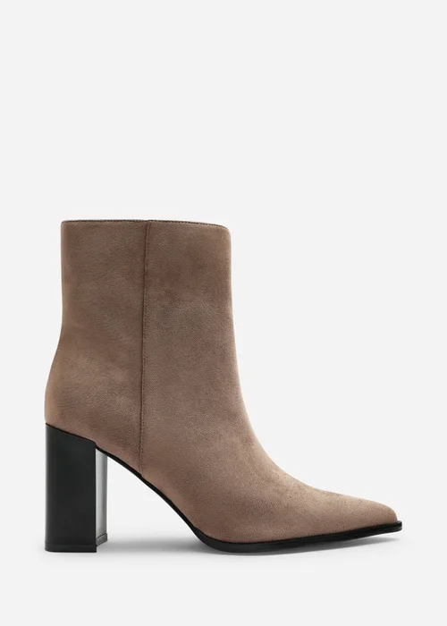 Where's That From Daryna Taupe Stacked Heel Pointed Ankle Boot - 7 Image 1