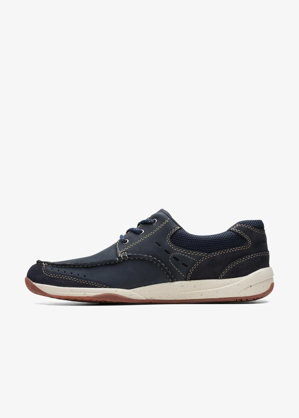 Clarks Mens Blue Allston Edge Nubuck Standard - 6 Image 2