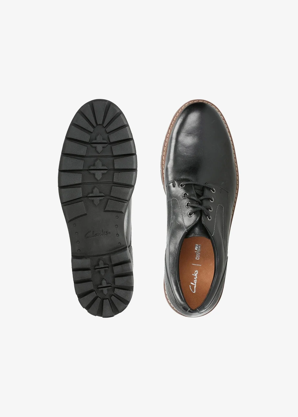 Clarks Mens Black Batcombe Hall Leather Standard - 6 Image 6