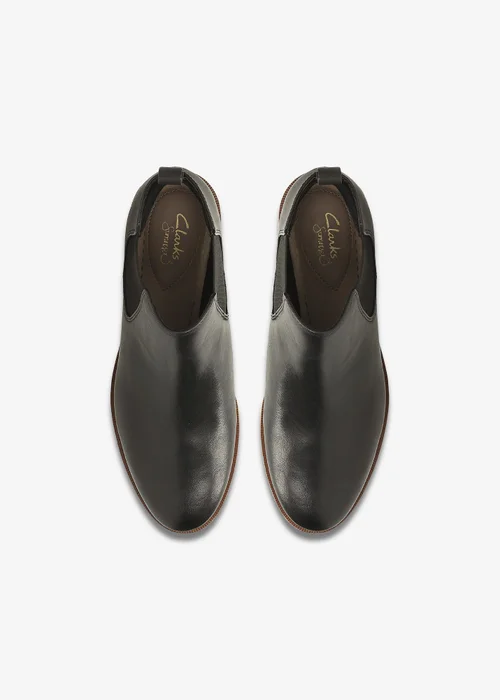 Clarks Womens Black Taylor Shine Leather Wide - 4 Image 6