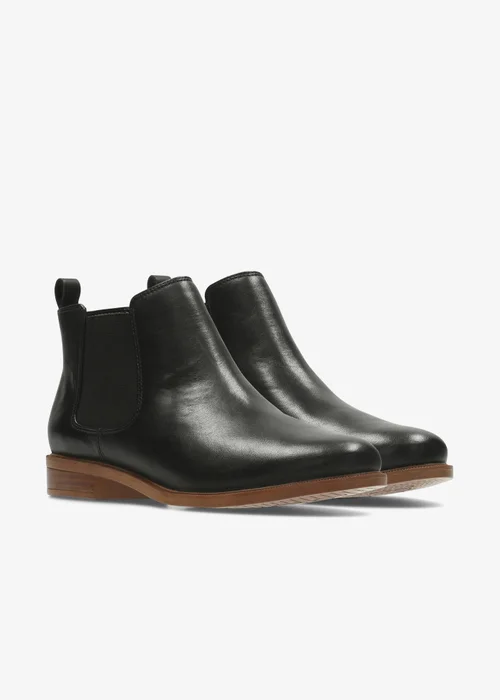 Clarks Womens Black Taylor Shine Leather Wide - 4 Image 4