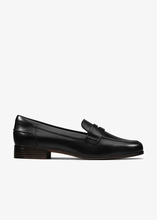Clarks Womens Black Hamble Loafer Leather Standard
