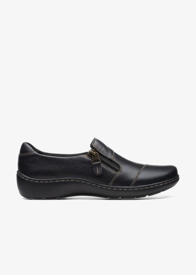 Clarks Womens Black Cora Harbor Leather Wide