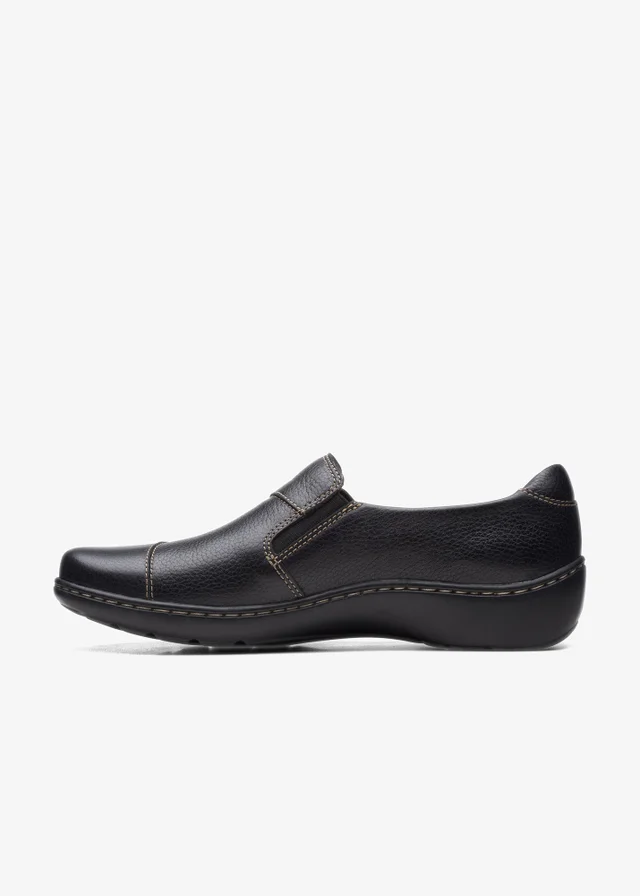 Clarks Womens Black Cora Harbor Leather Wide